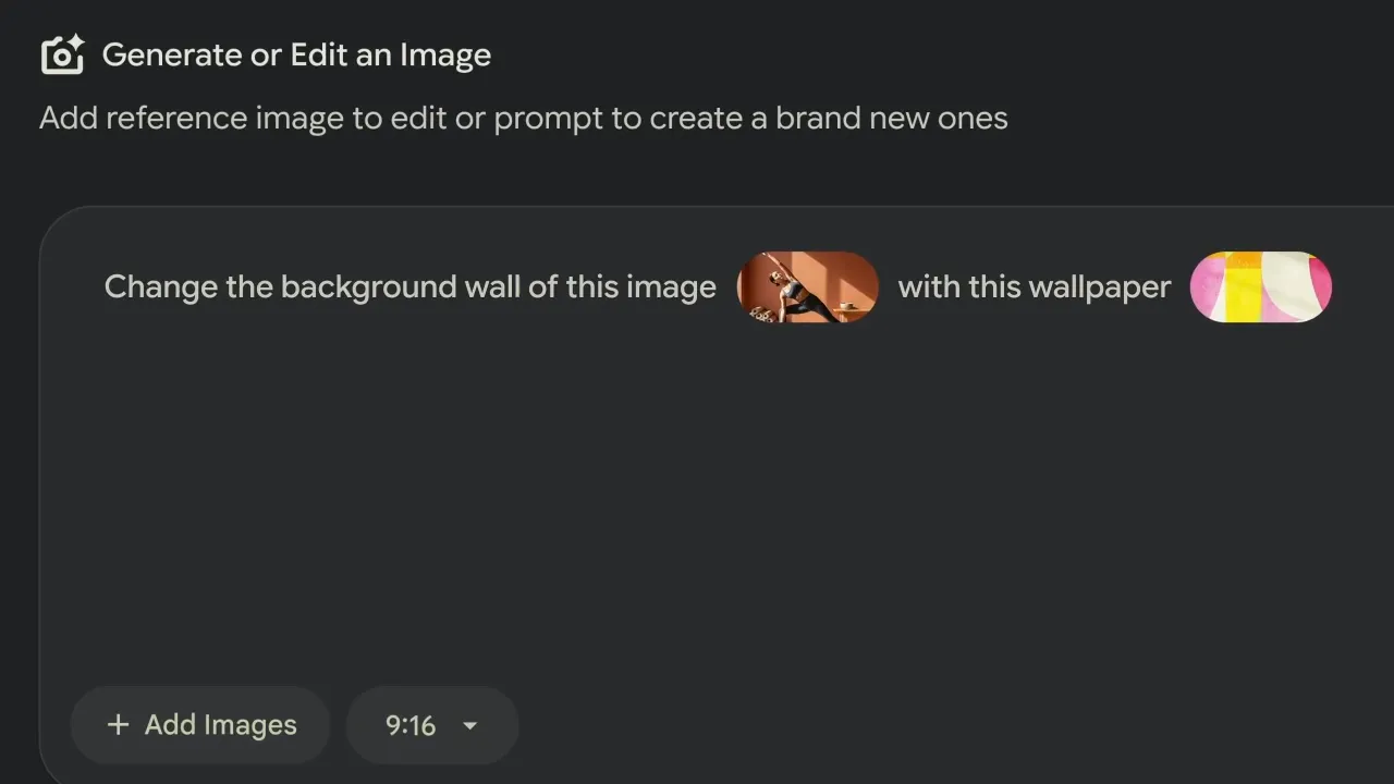 Pomelli 이미지 생성 프롬프트 입력 화면