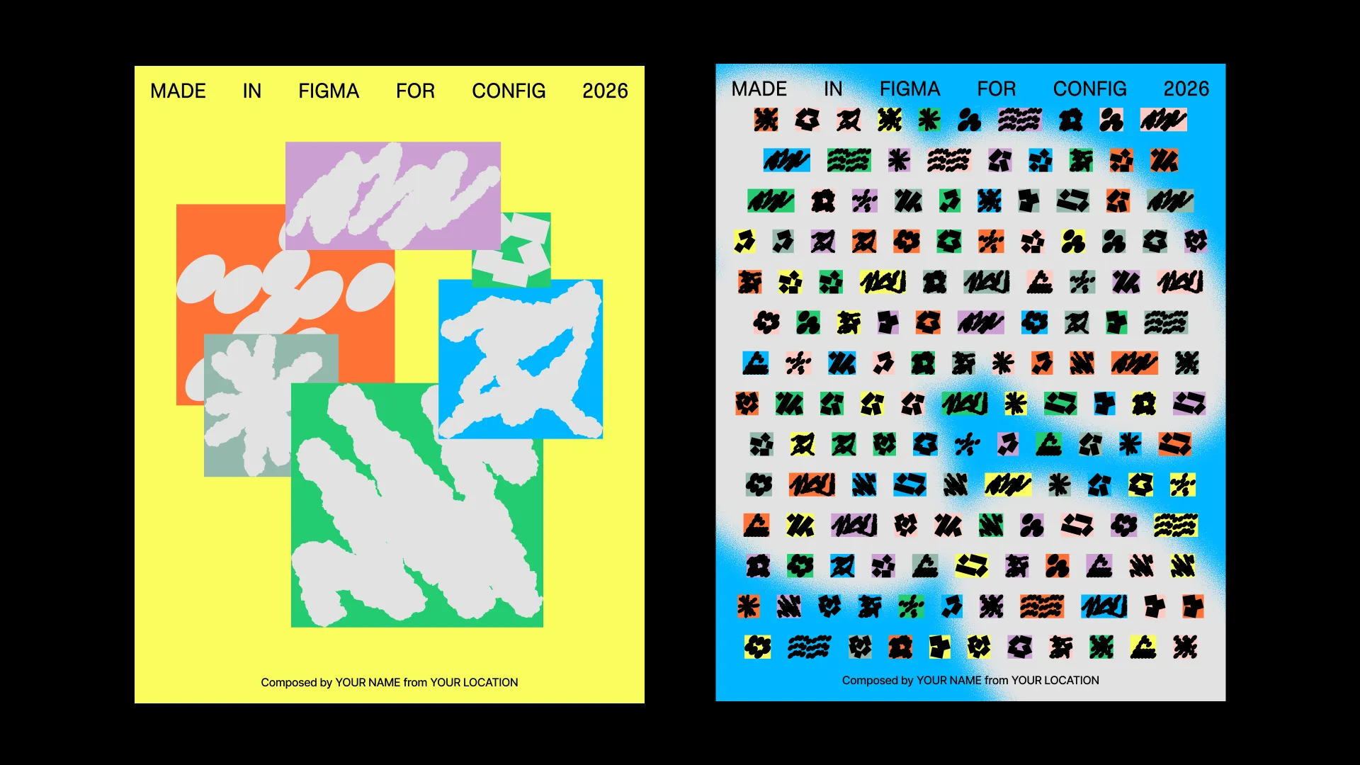 Config 2026 digital poster kit로 만든 디자인 예시 (출처: Figma) 