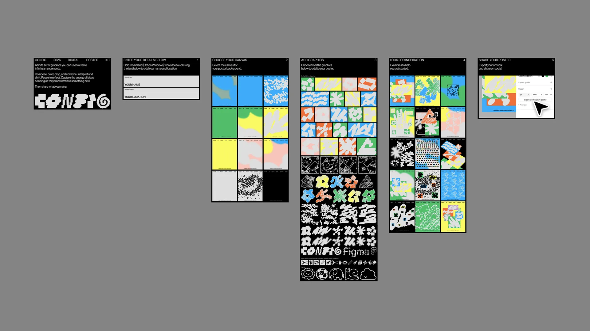 Config 2026 digital poster kit 미리보기 (출처: Figma)